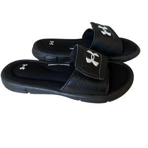 Boy’s Under Armour Black Adjustable Slide Sandals